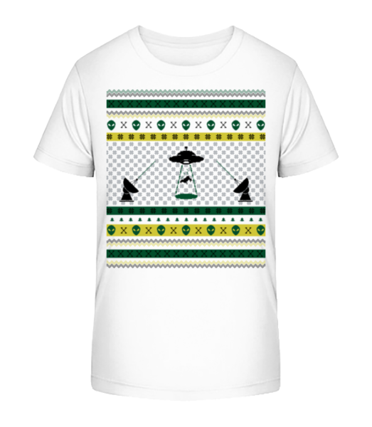 Alien Christmas - Kinder Bio T-Shirt Stanley Stella - Weiß - Vorne