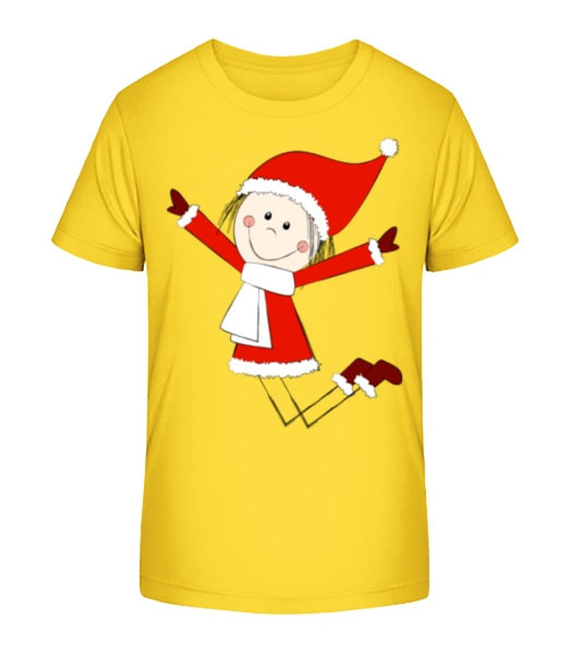 Weihnachts Mädchen - Kinder Bio T-Shirt Stanley Stella - Gelb - Vorne