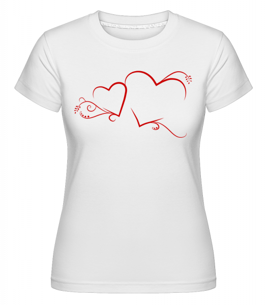 Herzen - Shirtinator Frauen T-Shirt - Weiß - Vorn