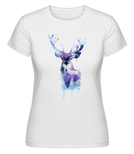 Künstlerischer Hirsch - Shirtinator Frauen T-Shirt - Weiß - Vorn