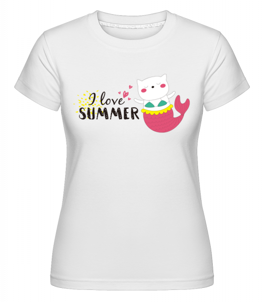 I Love Summer Cat Fish - Shirtinator Frauen T-Shirt - Weiß - Vorn