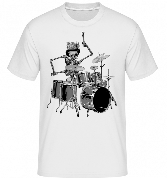 Schlagzeug Skelett - Shirtinator Männer T-Shirt - Weiß - Vorn