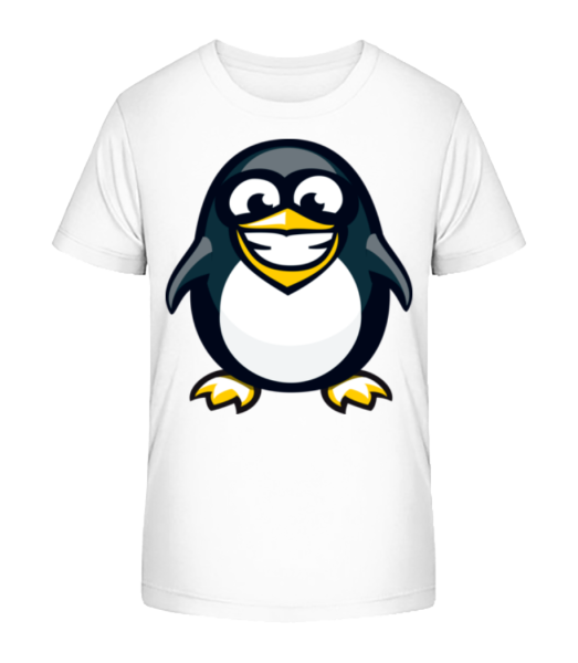 Happy Penguin - Kinder Bio T-Shirt Stanley Stella - Weiß - Vorne