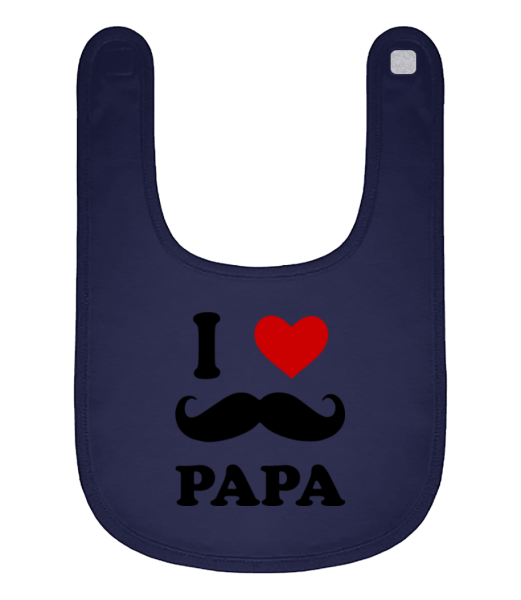 I Love Papa - Baby Bio Lätzchen - Marine - Vorne