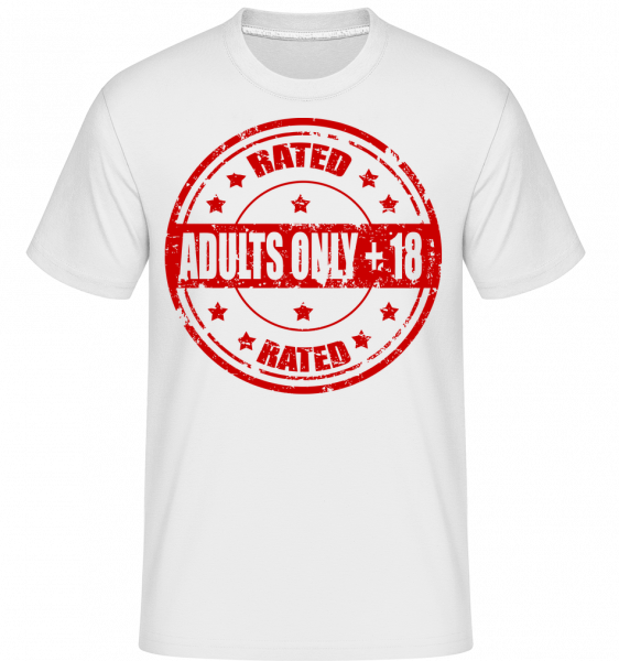 Adults Only +18 Sign - Shirtinator Männer T-Shirt - Weiß - Vorn