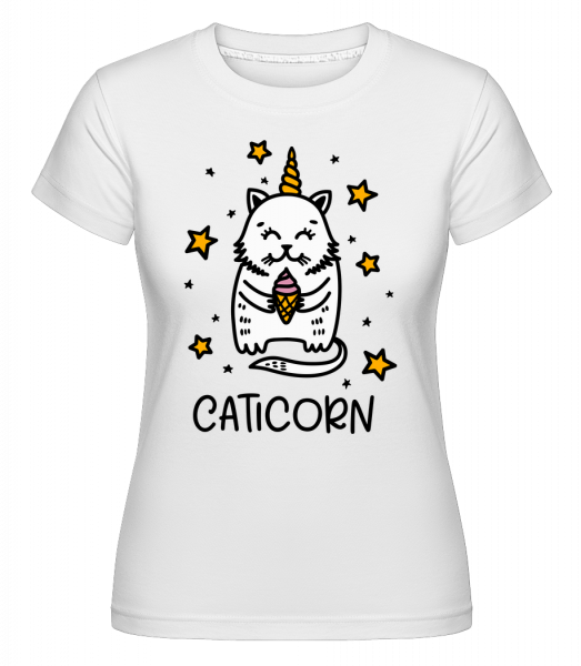 Caticorn - Shirtinator Frauen T-Shirt - Weiß - Vorn