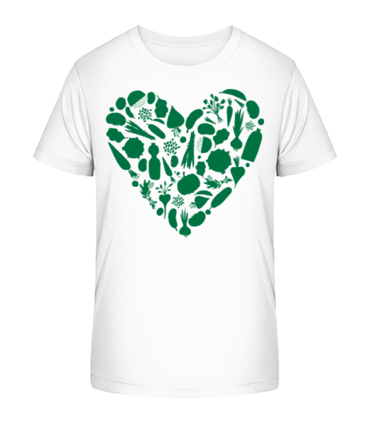 Vegetarisches Herz - Kinder Bio T-Shirt Stanley Stella - Weiß - Vorne
