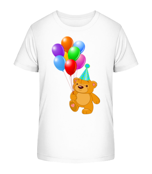 Bär Mit Ballons - Kinder Bio T-Shirt Stanley Stella - Weiß - Vorne