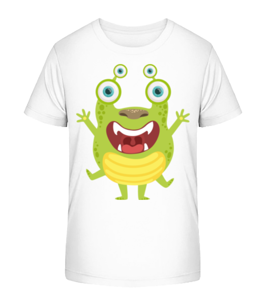 Alien Frosch - Kinder Bio T-Shirt Stanley Stella - Weiß - Vorne