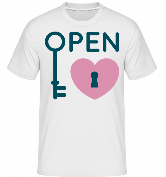 Open Heart - Shirtinator Männer T-Shirt - Weiß - Vorn