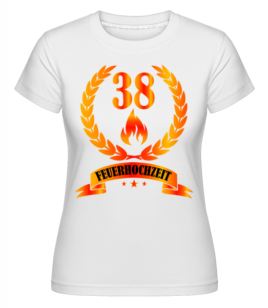 38 Jahre Feuerhochzeit - Shirtinator Frauen T-Shirt - Weiß - Vorn