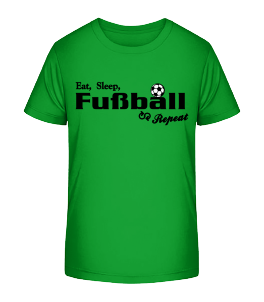 Eat, Sleep, Fußball & Repeat - Kinder Bio T-Shirt Stanley Stella - Grün - Vorne