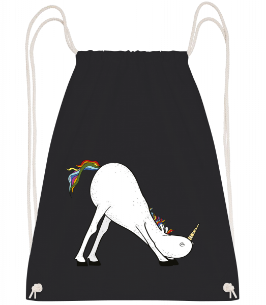 Yoga Einhorn Herabschauende Hund - Turnbeutel - Schwarz - Vorn