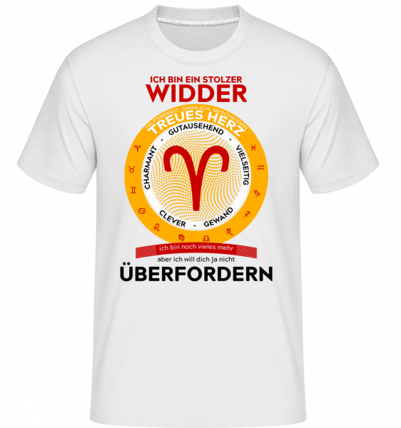 Widder Treues Herz - Shirtinator Männer T-Shirt - Weiß - Vorn
