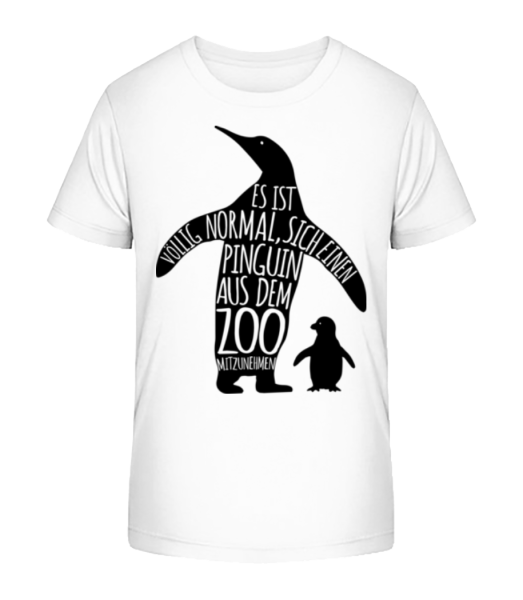 Pinguin Zum Mitnehmen - Kinder Bio T-Shirt Stanley Stella - Weiß - Vorne