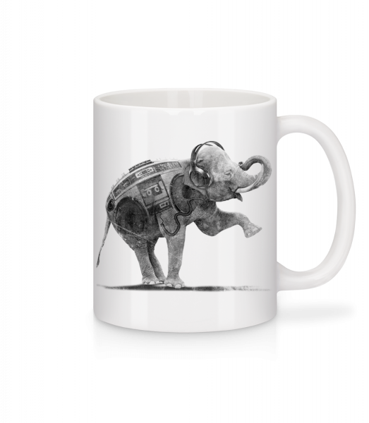 Ghettoblaster Elefant - Tasse - Weiß - Vorn