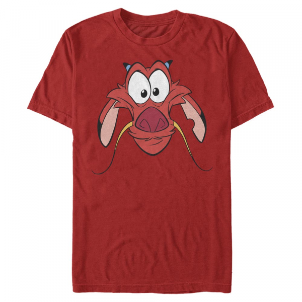 Disney - Mulan - Mushu Big Face - Männer T-Shirt - Rot - Vorne