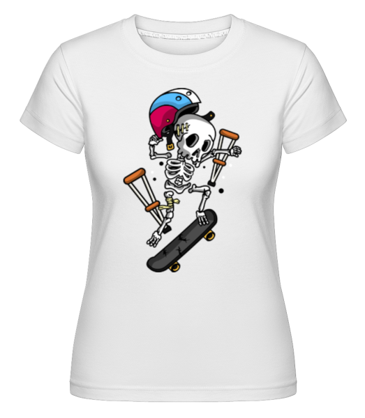 Skeleton Skateboarding - Shirtinator Frauen T-Shirt - Weiß - Vorne