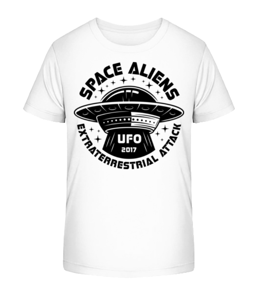 Space Aliens Ufo 2017 - Kinder Bio T-Shirt Stanley Stella - Weiß - Vorne