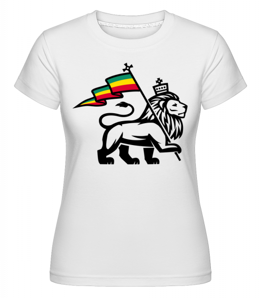 Lion Jamaican Flag - Shirtinator Frauen T-Shirt - Weiß - Vorn
