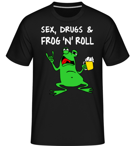 Sex Drugs & Frog'n'Roll - Shirtinator Männer T-Shirt - Schwarz - Vorne