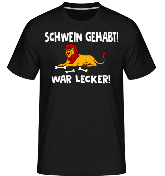 Schwein Gehabt War Lecker - Shirtinator Männer T-Shirt - Schwarz - Vorne