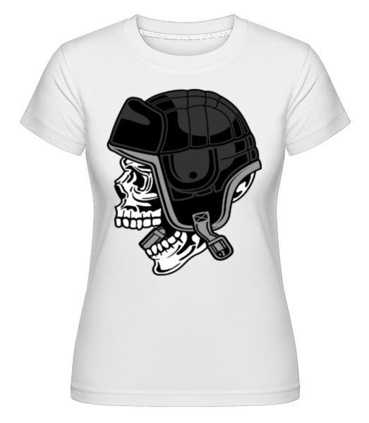 Skull Helmet - Shirtinator Frauen T-Shirt - Weiß - Vorne