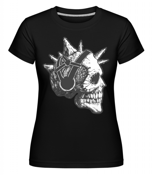 Punk Totenkopf - Shirtinator Frauen T-Shirt - Schwarz - Vorn