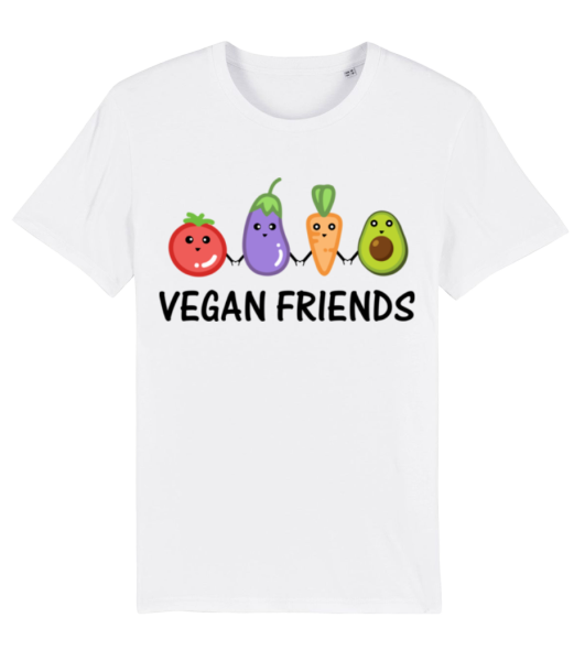 Vegan Friends - Männer Bio T-Shirt Stanley Stella - Weiß - Vorne