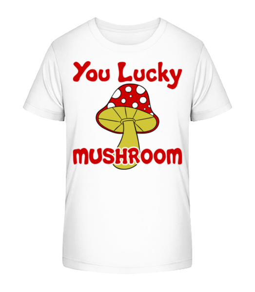 You Lucky Mushroom - Kinder Bio T-Shirt Stanley Stella - Weiß - Vorne