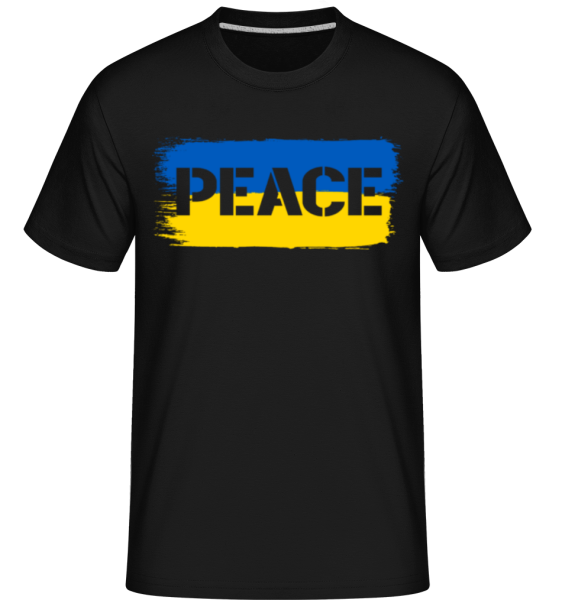 Peace Flagge Ukraine - Shirtinator Männer T-Shirt - Schwarz - Vorne