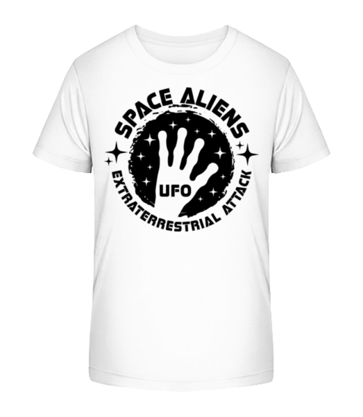 Space Aliens Ufo - Kinder Bio T-Shirt Stanley Stella - Weiß - Vorne