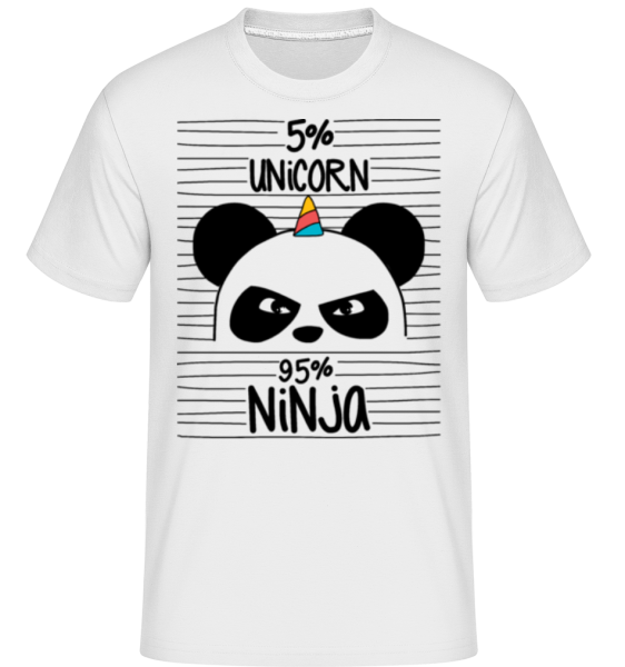 5% Unicorn 95% Ninja - Shirtinator Männer T-Shirt - Weiß - Vorne