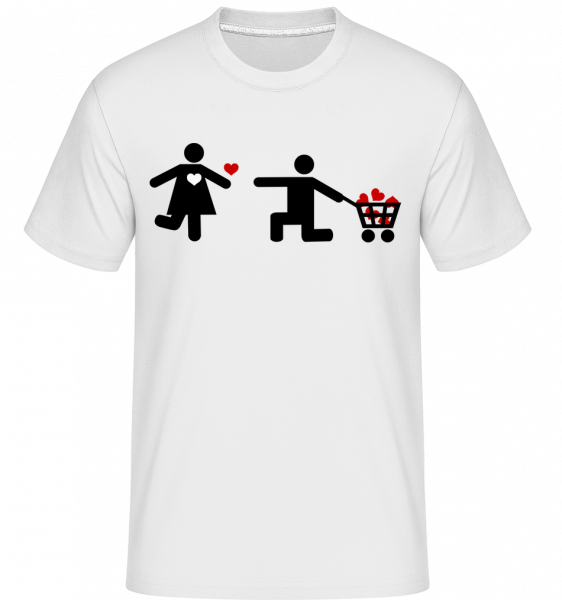 Frau Und Mann Mit Herz Logo - Shirtinator Männer T-Shirt - Weiß - Vorn