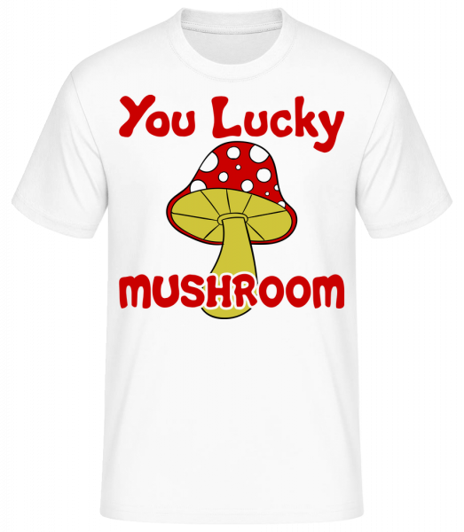 You Lucky Mushroom - Männer Basic T-Shirt - Weiß - Vorn