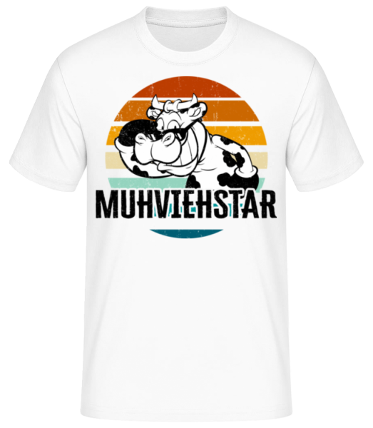 Muhviehstar - Männer Basic T-Shirt - Weiß - Vorne