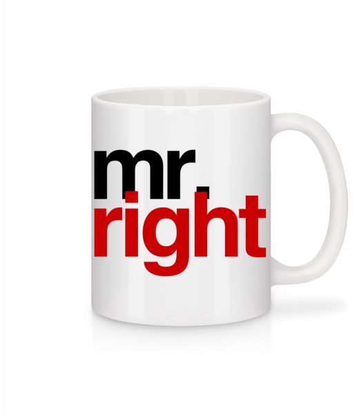 Mr. Right Logo - Tasse - Weiß - Vorn