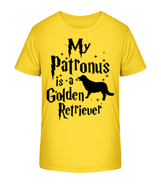 My Patronus Is A Golden Retrieve - Kinder Bio T-Shirt Stanley Stella - Gelb - Vorne