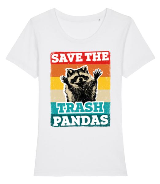 Save The Trash Pandas - Frauen Bio T-Shirt Stanley Stella - Weiß - Vorne