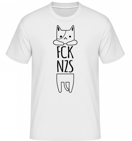 FCK NZS Katze - Shirtinator Männer T-Shirt - Weiß - Vorn