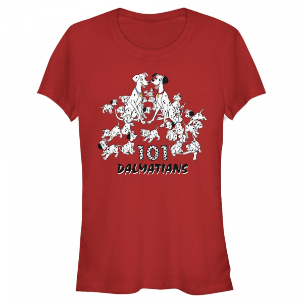 Disney Classics - 101 Dalmatiner - Skupina Dalmatian Group - Frauen T-Shirt - Rot - Vorne