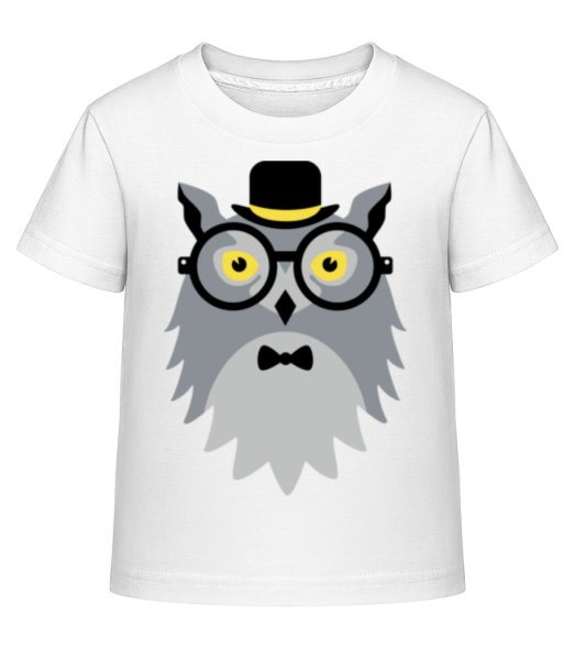 Hipster Eule - Kinder Shirtinator T-Shirt - Weiß - Vorne