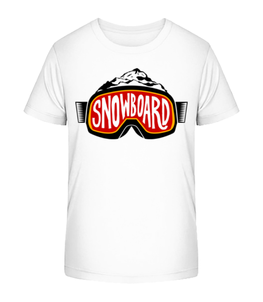 Snowboarding Logo - Kinder Bio T-Shirt Stanley Stella - Weiß - Vorne