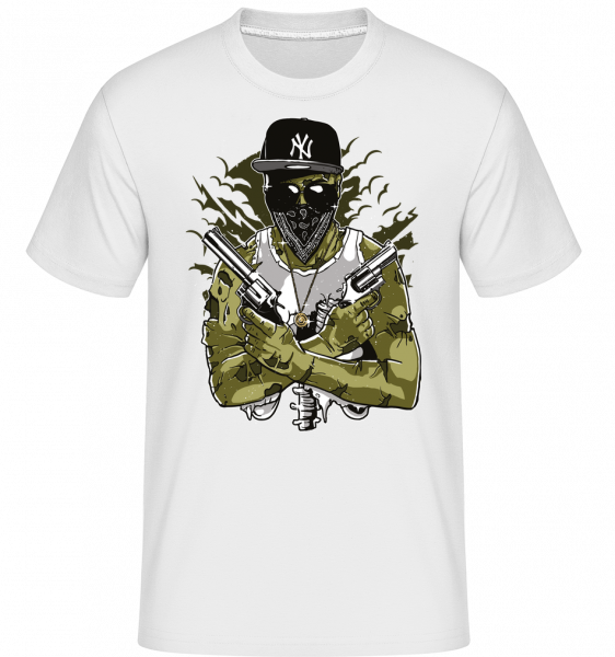 Gangsta Zombie - Shirtinator Männer T-Shirt - Weiß - Vorn