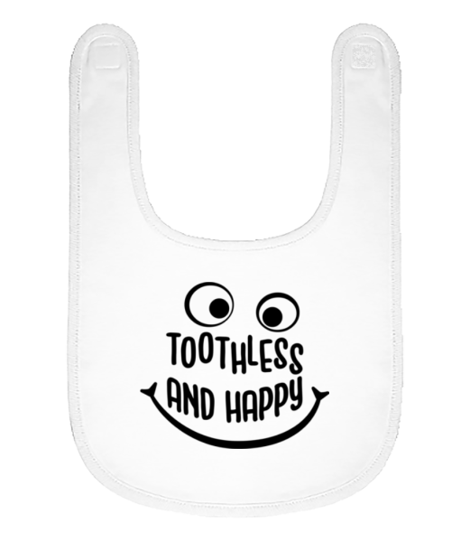 Toothless And Happy - Baby Bio Lätzchen - Weiß - Vorne