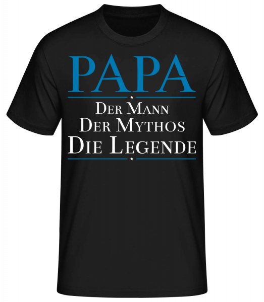 Papa Die Legende - Männer Basic T-Shirt - Schwarz - Vorn