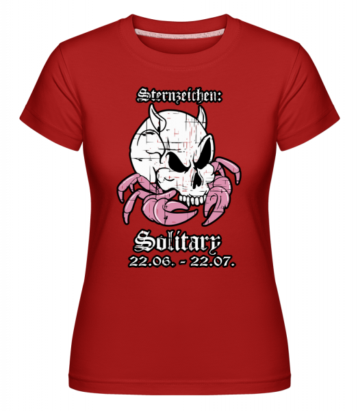 Metal Sternzeichen Solitary - Shirtinator Frauen T-Shirt - Rot - Vorn