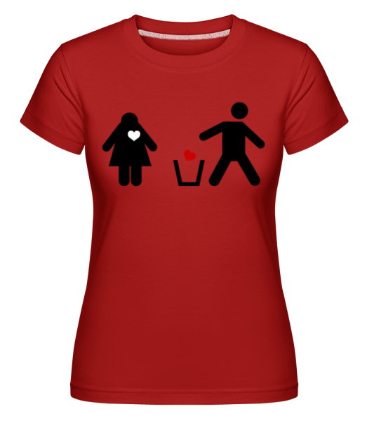 Herz Wegwerfen Logo - Shirtinator Frauen T-Shirt - Rot - Vorne