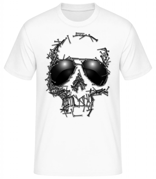 Sonnenbrille Totenkopf - Männer Basic T-Shirt - Weiß - Vorn