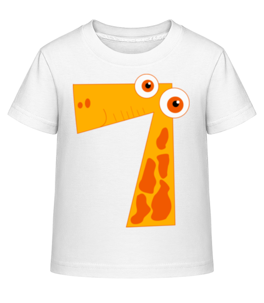 Giraffen Sieben - Kinder Shirtinator T-Shirt - Weiß - Vorne